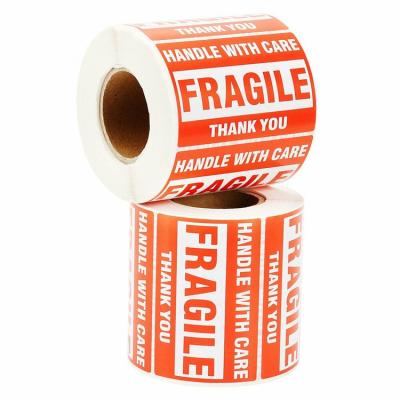 China Waterproof / Eco - Friendly Fragile Label Warning Sticker Paper Roll Packaging Cheap Sticker Printing for sale