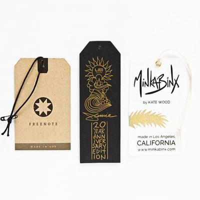 China Sustainable Custom Coated Hang Tags For Apparel Own Logo Paper Hang Tag for sale