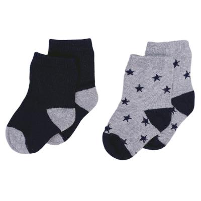 China QUICK DRY Dotted + Starry Parten 2 Pairs Classic Baby Cotton Socks Sets Girl+ Boy Kids Crew Custom Worsted Knitting Socks for sale