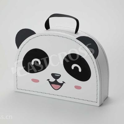 China Different Suitcase Shape Panda Paper Animal Handmade Paper Packaging Box for sale