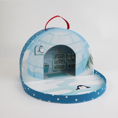 China Gift Box Penguin Style Handmade Paper Suitcase With Door for sale