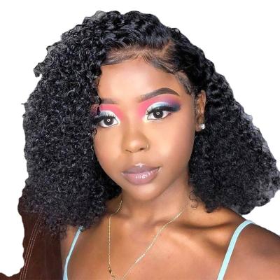 China Straight 2023 4x4 Lace Front Human Hair Wigs Bob Curl Wigs Short Bob Frontal Hair Raw Curly 4x4 Lace Front Wigs for sale