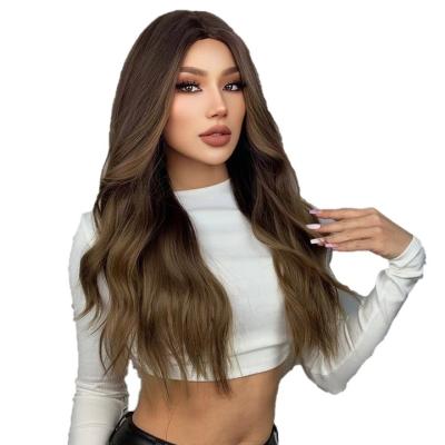 China Long Wig Wavy Best Selling Products 2023 Synthetic Hair Wigs Long Brown Curly Synthetic Wig Hair for sale