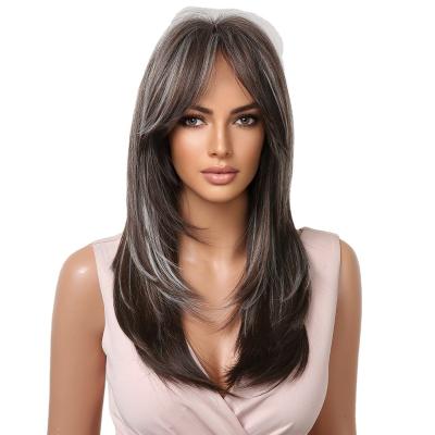 China Long Wavy Wig Wholesale Products Bone Straight Synthetic Weave Hair Bundles White Hair Wholesale Wig Wefts Synthetic Hair Fiber Wigs for sale