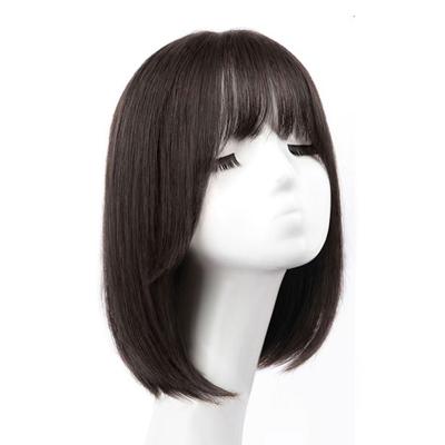 China Hot Selling Full Lace Swiss Lace Human Hair Short Lead Straight Hair Wigs Black Brown for sale