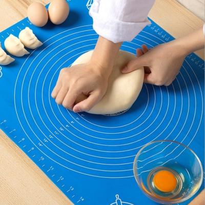 China Kitchen Accessories Silicone Stocked Baking Mat Kneading Dough Pad Baking Pastry Rolling Mat for sale