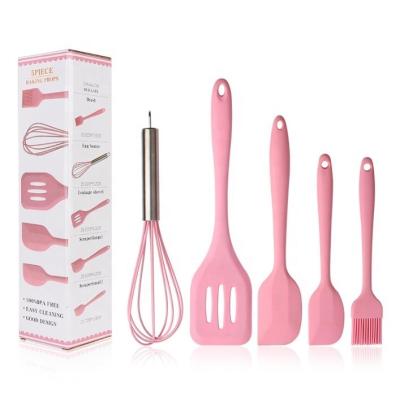 China 5 Pieces Food Grade Silicone Kitchen Tool Sustainable Heat Resistant Utensils Cooking Set Hot Sale for sale