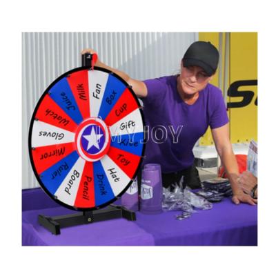 China 18 Inch Lucky Prize Spin Wheel Advertising Turntable Fortune Lottery Lucky Draw Wheel For Carnival Games for sale