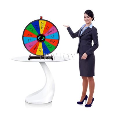 China Lucky Draw Table Top 24' 14 Slots Color Professional Dry Erase Wheel Roulette Prize Lucky Wheel Spin For Carnival Games for sale