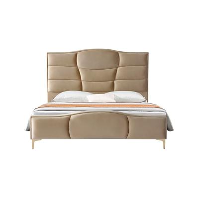 China Latest Adjustable Modern Furniture 100% Polyester Fabrics Light Tan (Other) Double Bed for sale