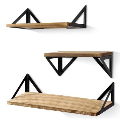 China Wholesale Adjustable (Height) Multifunctional Simple and Stylish Wooden Wall Shelf for Living Room and Bedroom Wall Frames Decoration Home Art for sale