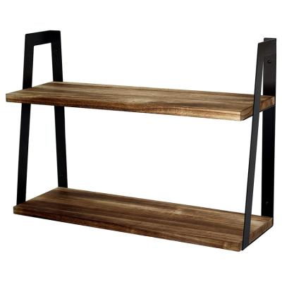 China 2 Layer Adjustable Rustic Style (Height) Wall Shelf, Suitable for Floating Decoration and Home Bathroom and Living Room Storage for sale