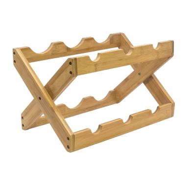 China 2021 Minimalist Wooden Wine Rack Countertop Rack Bamboo Portable Wine Rack For Storage for sale