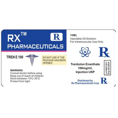 China RX Brand Tren E100 Waterproof Labels Sticker for sale