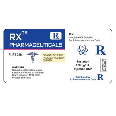 China Waterproof RX Brand SUS350 Labels Sticker for sale