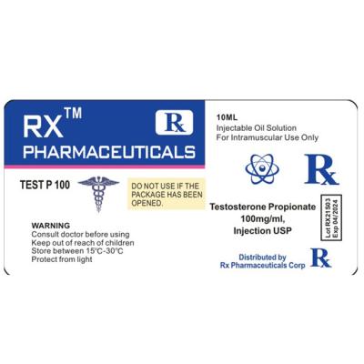 China Waterproof RX Brand Test P100 Labels Sticker for sale