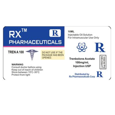 China RX Brand Tren A100 Waterproof Labels Sticker for sale