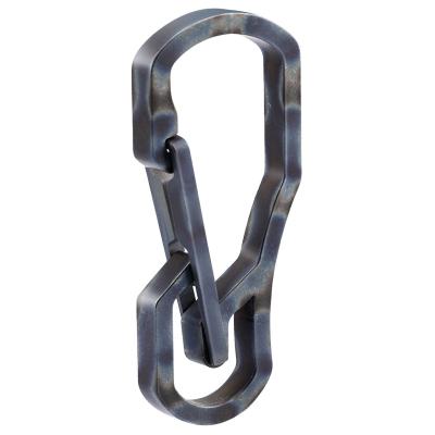 China Metal Customized Machining Parts Titanium Alloy EDC Sport Chain Titanium Burnt Blue Head Chain Hook Key Chain for sale