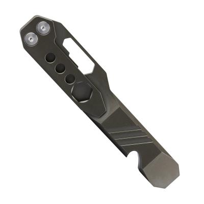 China Titanium Alloy Customized Multi Tool Crowbar With EDC Key Chain Bottle Opener Titanium Pry Bar for sale