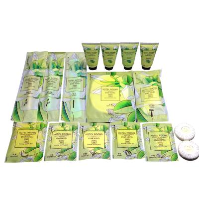 China Disposable Recyclable Eco-Friendly Low Price Toiletries Shampoo Amenity Octangle Hat Hotel Amenities Set for sale