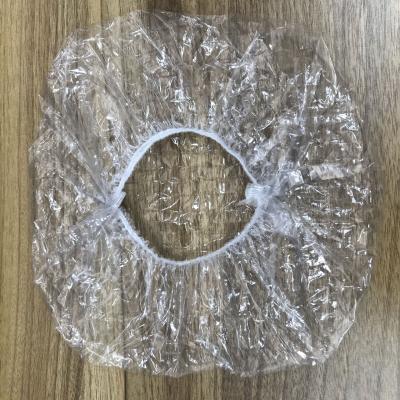 China Factory Hot Sale Custom Stocked PE Plastic Transparent Disposable Shower Caps for sale