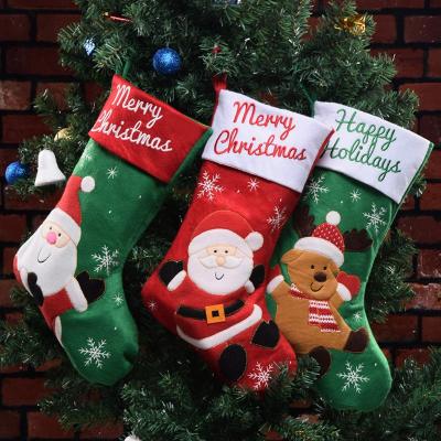 China 2021 Christamas Decoration Christmas Stocking Old Man Elks Gift Bag Candy Bag Pendant New for sale