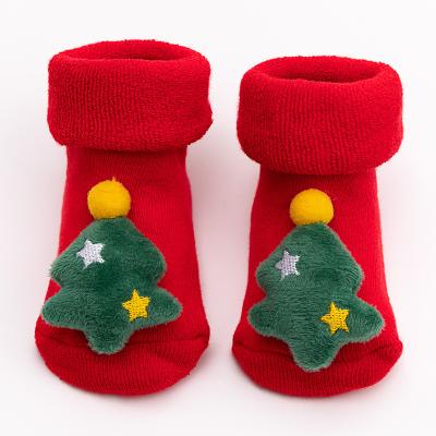 China Non Slip Silicon Anti-skid Baby And Newborn Present Cute Gift Set Funny Christmas Baby Socks for sale