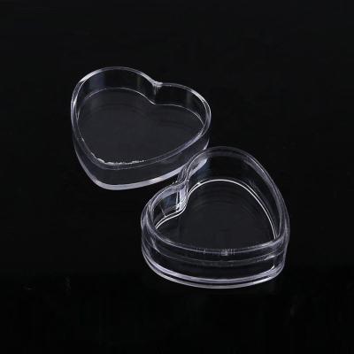 China Cosmetic Clear Empty 4ml Heart Shape Lipstick Cosmetic Container Jar Plastic Picosecond Eyeshadow Powder Jars 4g for sale