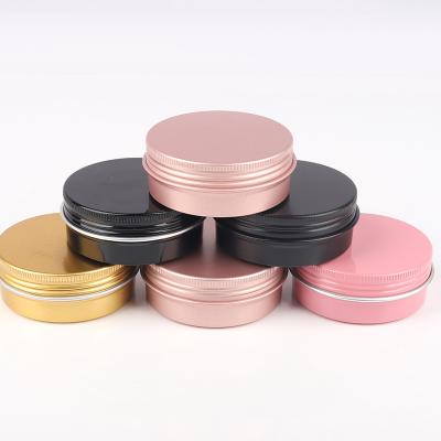 China Empty Household Products 60ml Storage Container Rose Box Aluminum Screw Cap Gold Metal Tin Jars For Cosmetics Candles for sale