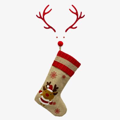 China 2021 Christamas Decoration Personalized Santa Snowman Elk Christmas Stockings With Legs Gift Bag Christmas Tree Decorations Wholesale for sale