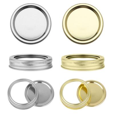 China Non Spill Canning Mason Jars Lids Bands Regular Mouth Lids 70 Wide Mouth Canning Lids Band 86 OEM Free Design for sale