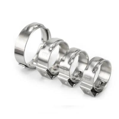 China Health Care 316 Stainless Steel PEX Pipe Clamp Ear Pipe Single Ear Car Clamp for sale