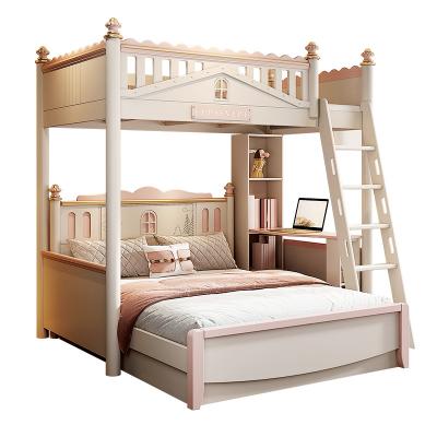 China Modern Wholesale High Quality Mom And Kids Bedroom Furniture Set Ladder Storage Drawers Bed Elegant Wooden Frame Adult Wood Bunk Bed for sale