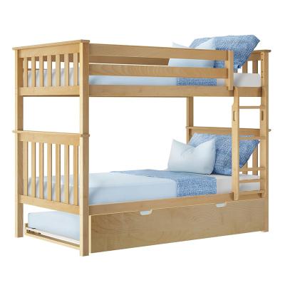 China Modern High Quality Kids Teens Adult Solid Wood Beds Design Ladder Twin Over Bunk Bed Bedroom Furniture Bed Frame Full Wood for sale