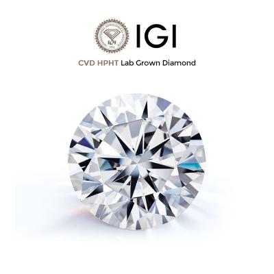 China Loose CVD HTHP Diamond Round Brilliant Cut Lab Developed Color 0.3ct 0.5ct 1ct 2ct Diamond Wholesale Round Cut from IGI GIA Certified Lab Diamond D for sale