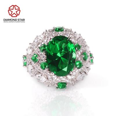 China Diamondstar CVD Diamond Ring Romantic Fine Green Moissanite D VVS Lab Developed Diamond Ring Fashion Jewelry Wedding Ring for sale