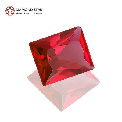 China AAAAAGrade Pigeon Ruby Fancy Color Lab Grown Color or Blood Red Diamond Lab Created DiamondStar Rubi Rectangle Cut Gemstone Gemstone Fire for sale