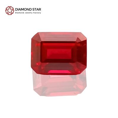 China Color Play or Natural Faceted Quality Diamond Synthetic Loose Gems Lab Developed by DiamondStar Rubi Emerald Cut Fine Wholesales Fire Gemstone Good for sale