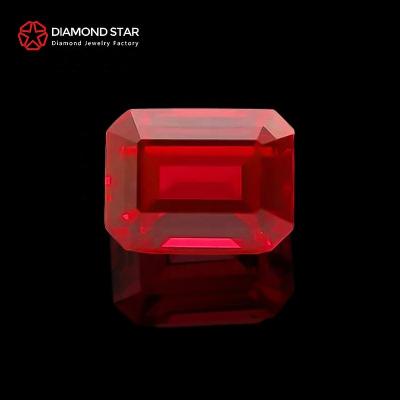 China Color Set or Stones Developed by Ruby For Jewelry Making Lab of DiamondStar Ruby Emerald Cut Pigeon Blood Red Ruby Ready Fire Stock Wholesale for sale