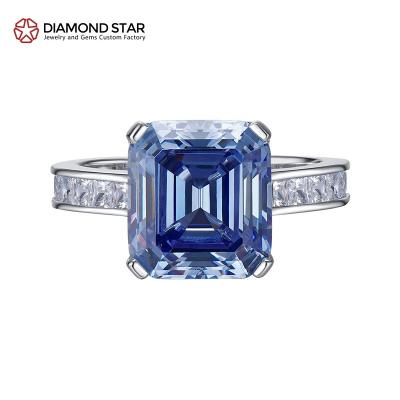 China Beautiful DiamondStar Luxury CLASSIC Asscher Zircon Stone Ring Cut Zirconia Ring Engagement Wedding Rings For Women 8a for sale