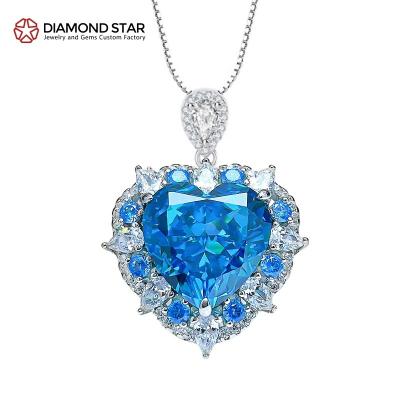 China Luxury Vintage 925 Sterling Silver 5A Wedding Pendant For Women Jewelry Zircon Necklace Chain for sale