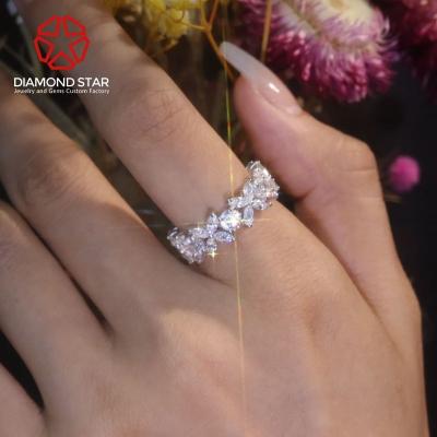 China DiamondStar TRENDY 925 Silver Cubic Zirconia Rings Women Shape Luxury Bling Bling Sterling Silver Ring Holiday Jewelry Gifts for sale