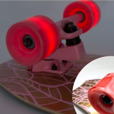 China DIY Flashing Light 6 Wheel Youth Black Market Land Surfboard Punch Board Board Luminous Skateboard Longboard Flashing Light Wheel for sale