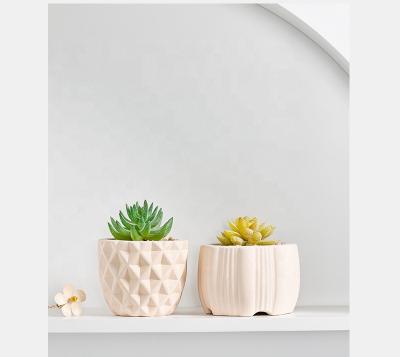 China Minimalist outdoor planting pot plant flower pot pots small decorative porcelain indoor flower pots rectangular planter for sale