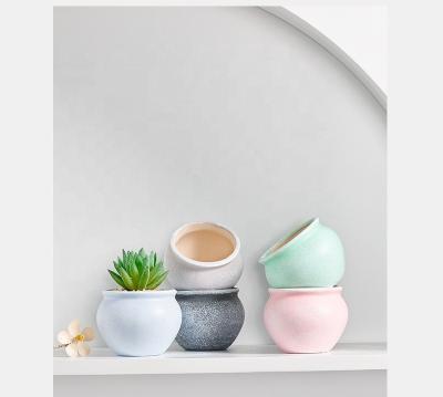 China Mini traditional colorful plant pot clay pots for plants home decor cactus pot for cactus plant for sale