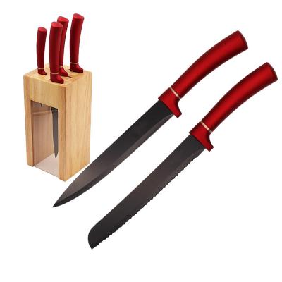 China Amazon Sustainable Hot Sale Premium Christmas Gifts 5 Pieces Kitchen Knife Set With New Style Block for sale