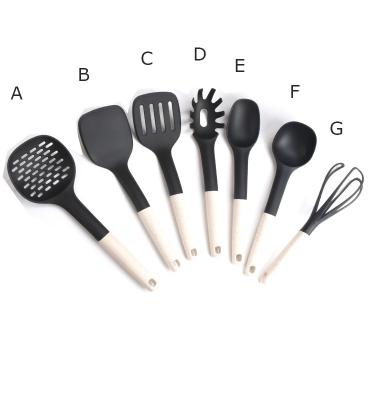 China Sustainable wholesale nylon wheat-straw handle kitchen utensil set. for sale