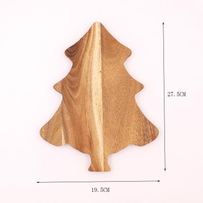 China Sustainable Household Acacia Kitchen Tableware Steak Bread Wooden Cutting Board Serving Tray Dinner Plates for sale