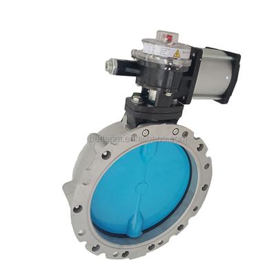 China General Single Flange 10inch Pneumatic Butterfly Valve For Cement Silo for sale