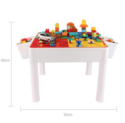 China Eco - Friendly Material Plastic Building Block Table Building Block Desk For Kids for sale